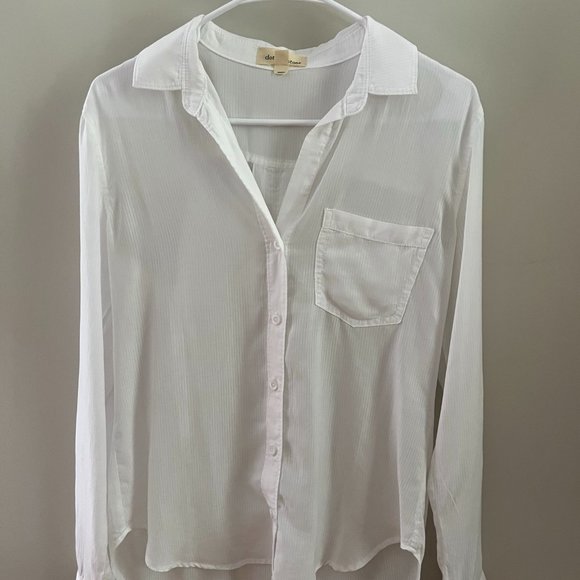 cloth & stone Tops - Cloth & Stone White Button-down Long-sleeved Blouse XS